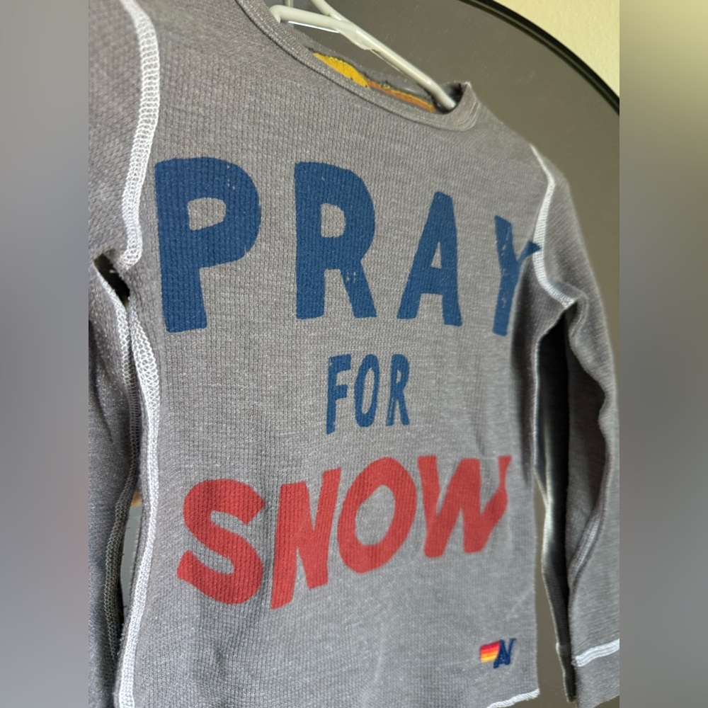 Aviator Nation Pray For Snow Long Sleeve Shirt  - Size 4 - Picture 3 of 6